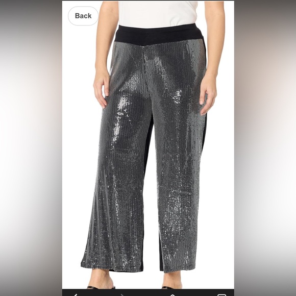 Avenue Pants - Avenue Jada Sequin Pant. Black Wide Leg Palazzo Pants